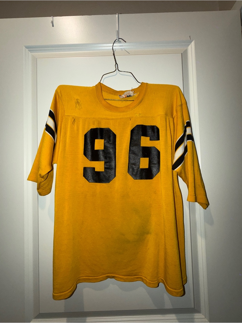 Kids Yellow Number 96 Football Tee